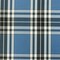 Student Blue-Black-White Plaid Poly Madras Woven Fabric By the Yard